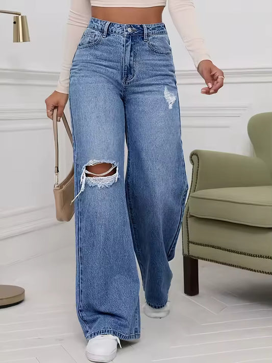 Pantalón vaquero de piernas anchas rectas y holgadas