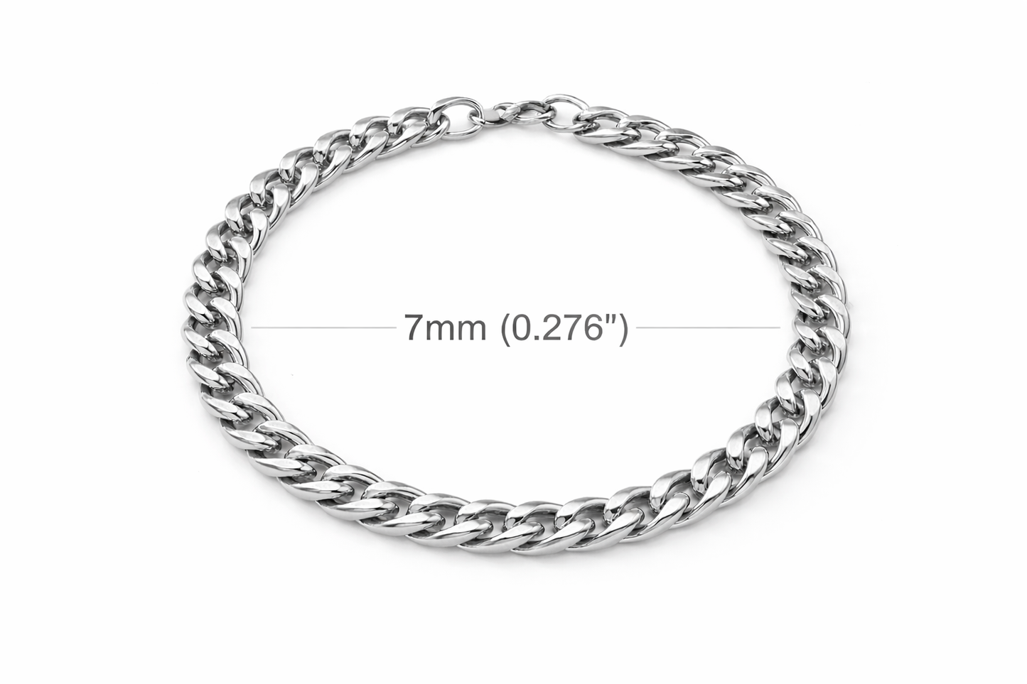 Pulsera de cadena cubana de acero inoxidable