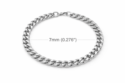 Pulsera de cadena cubana de acero inoxidable