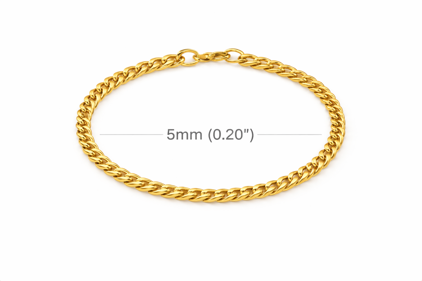 Pulsera de cadena cubana de acero inoxidable