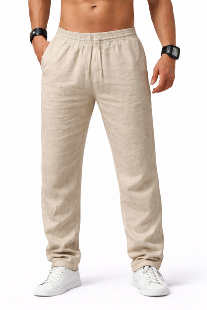 Pantalones de lino y algodón