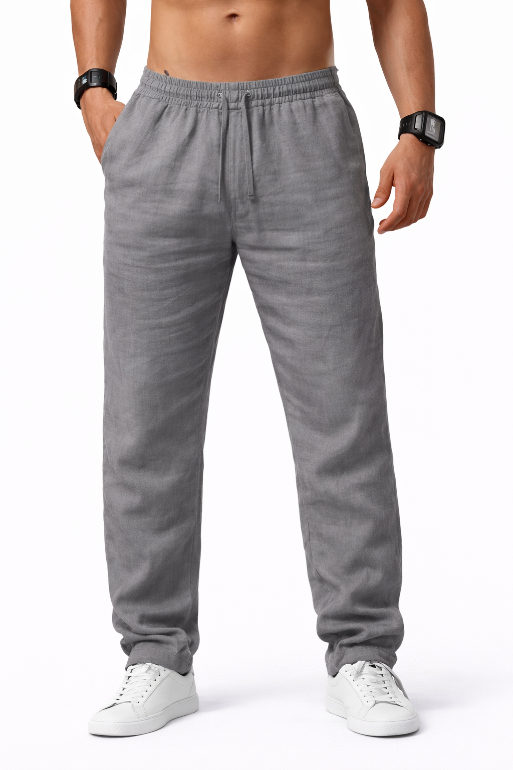 Pantalones de lino y algodón