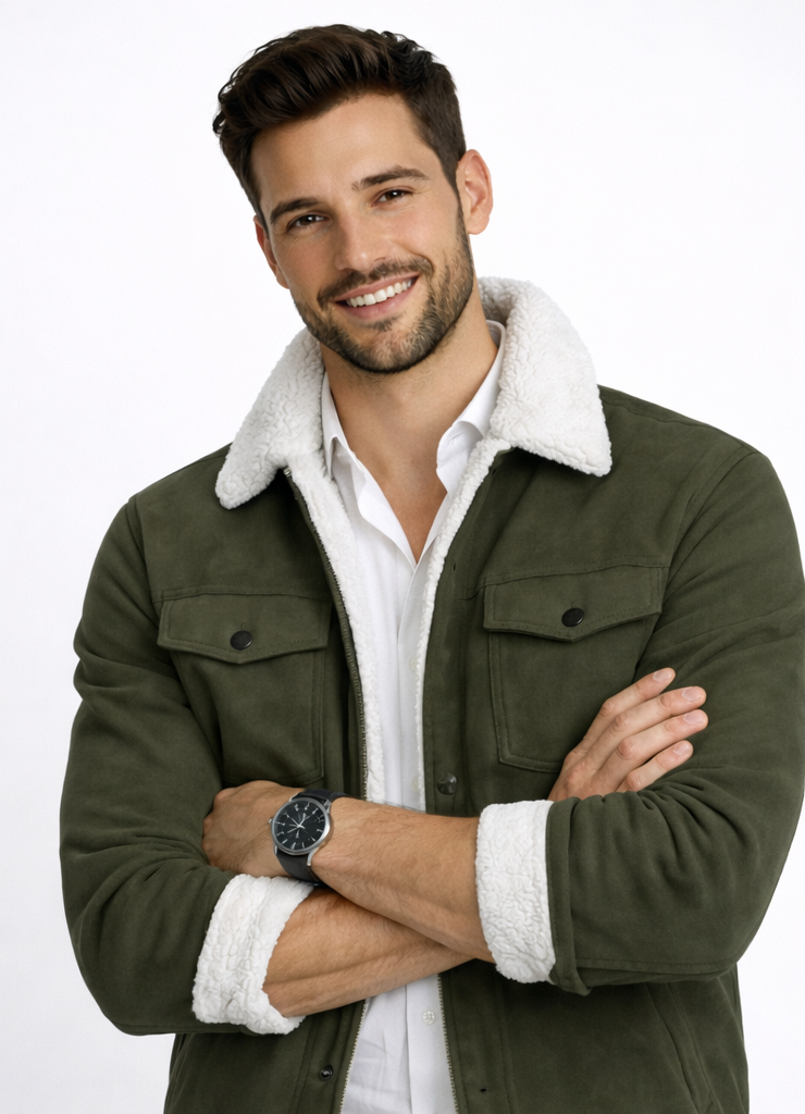 Abrigo grueso de pana cálido