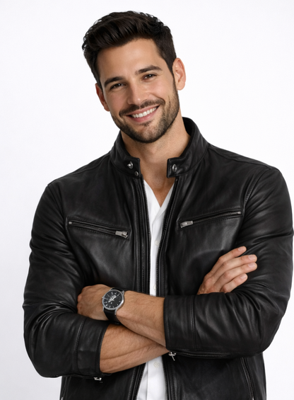 Chaqueta de Cuero Informal