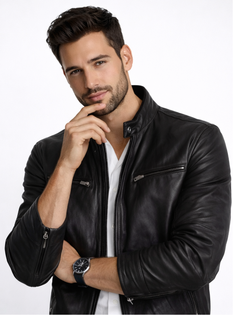 Chaqueta de Cuero Informal