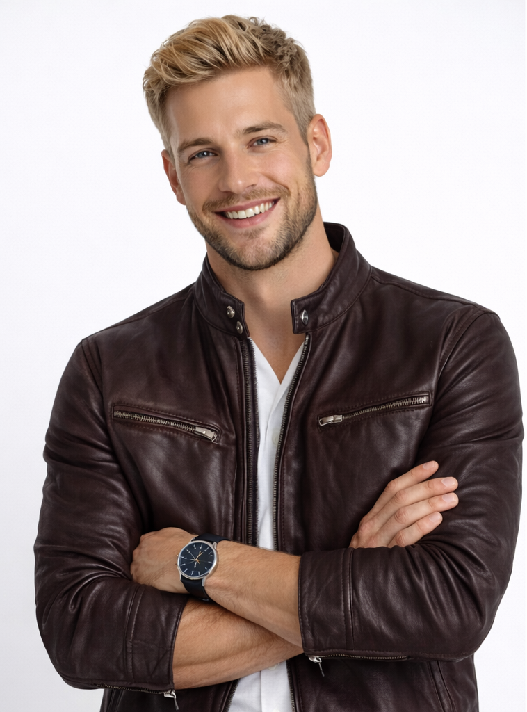 Chaqueta de Cuero Informal