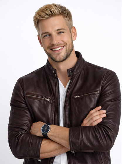 Chaqueta de Cuero Informal