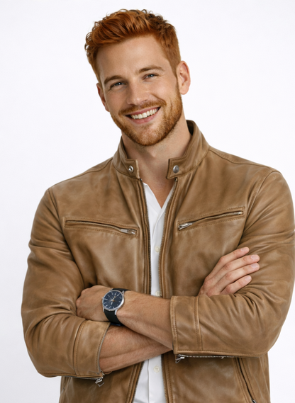 Chaqueta de Cuero Informal