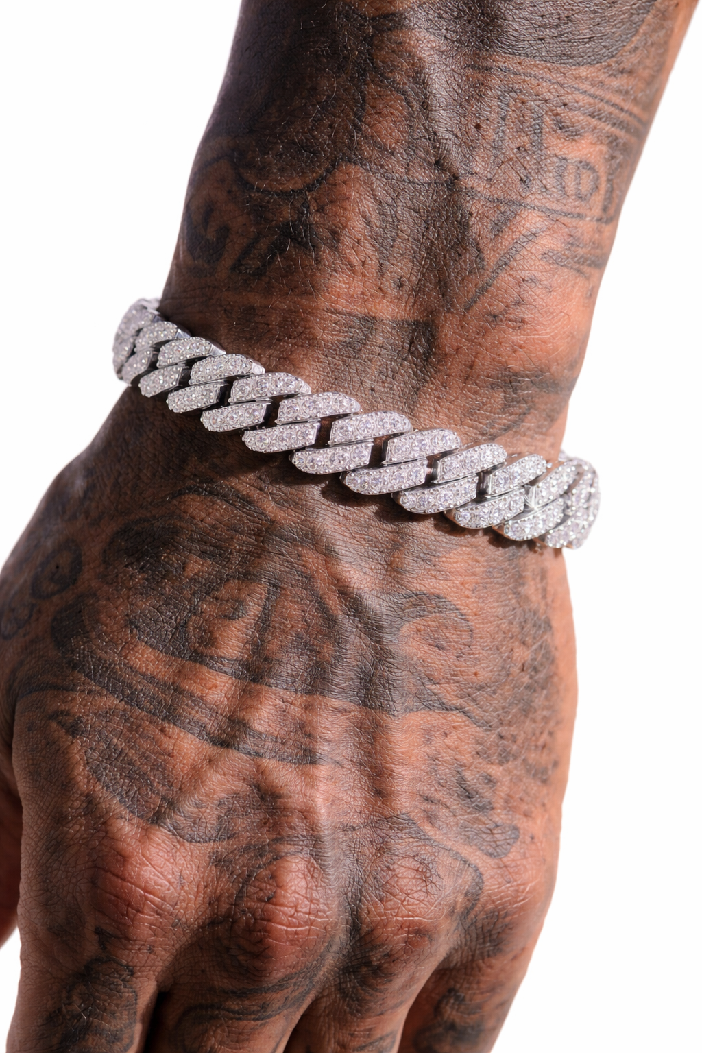 Pulseras de cadena cubana con eslabones helados de 14MM