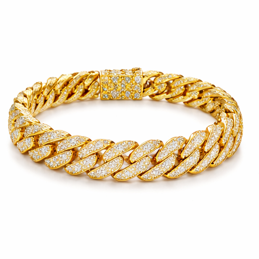 Pulseras de cadena cubana con eslabones helados de 14MM