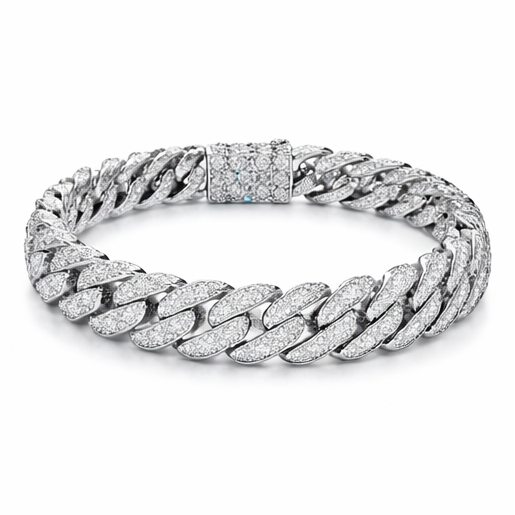 Pulseras de cadena cubana con eslabones helados de 14MM