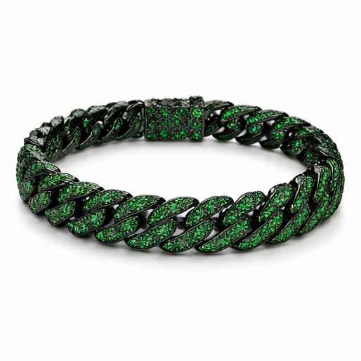 Pulseras de cadena cubana con eslabones helados de 14MM