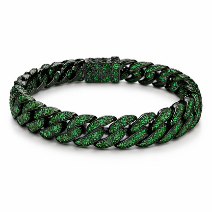 Pulseras de cadena cubana con eslabones helados de 14MM