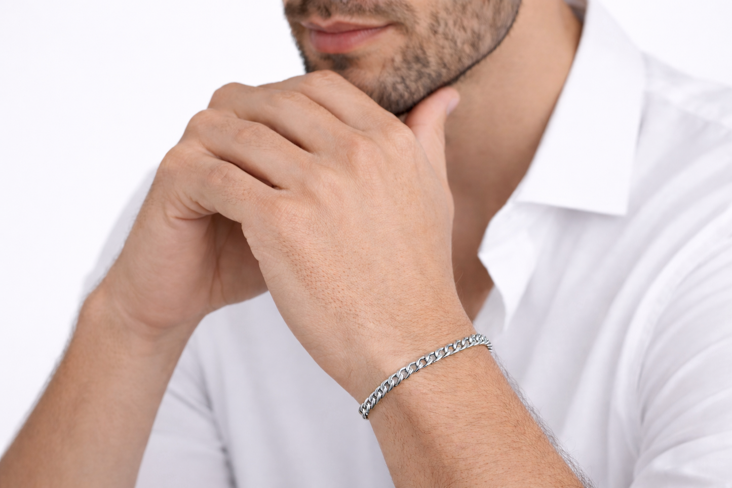 Pulsera de cadena cubana de acero inoxidable