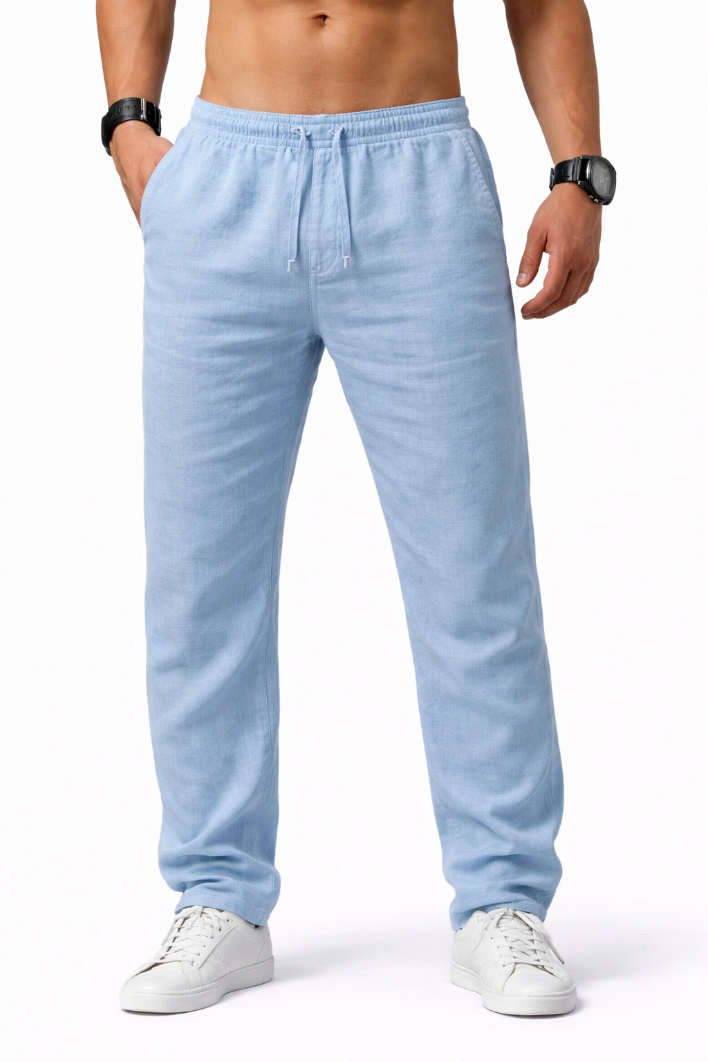 Pantalones de lino y algodón