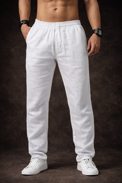 Pantalones de lino y algodón