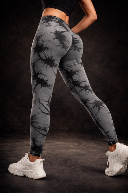 Mallas deportivas sin costuras con tinte anudado