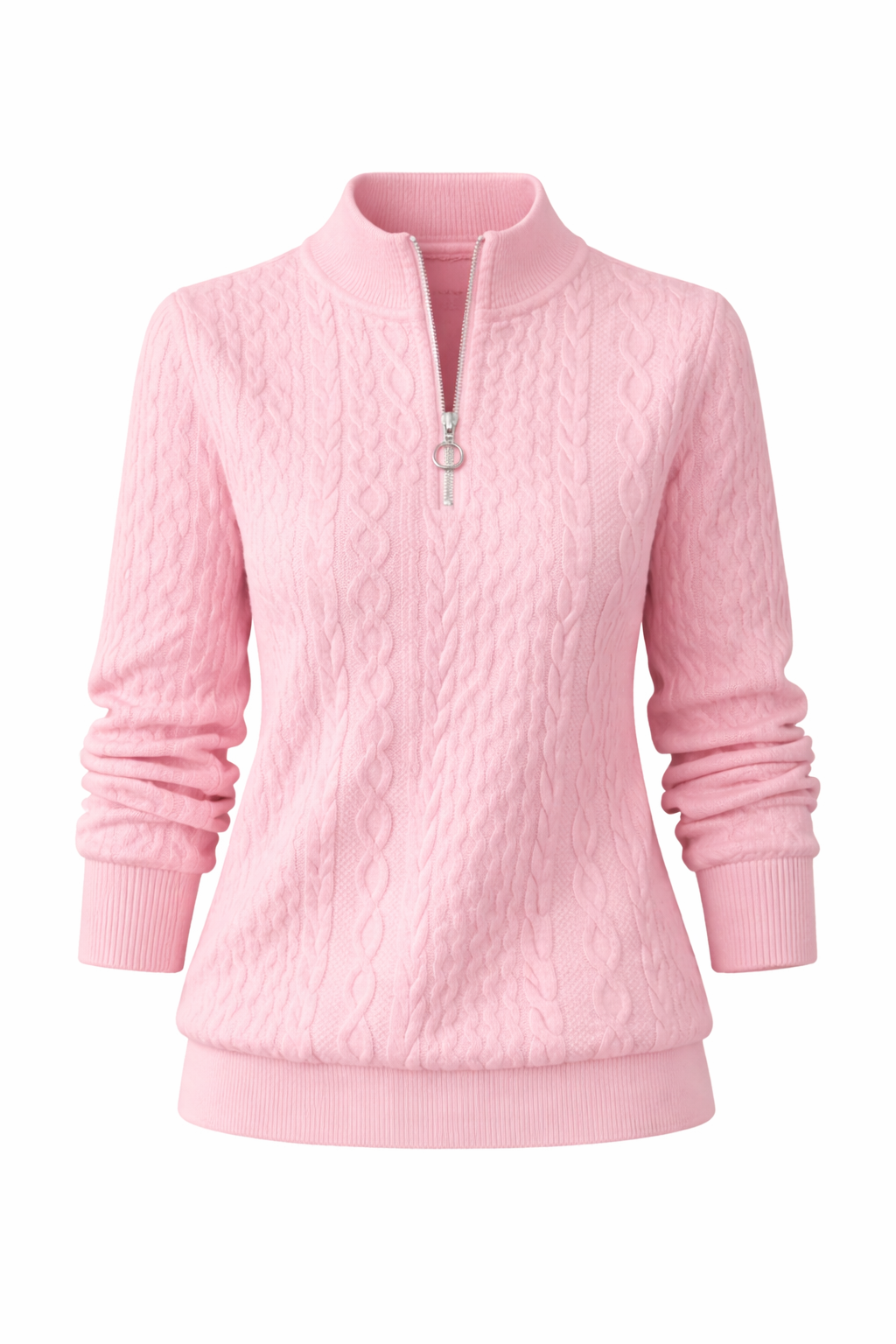 Amelia | Suéter de punto trenzado con cremallera