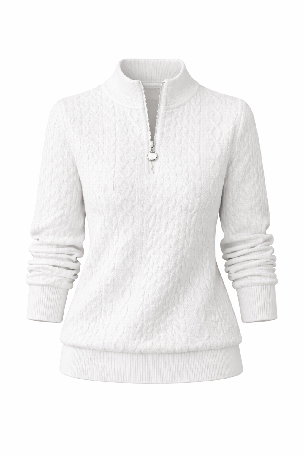 Amelia | Suéter de punto trenzado con cremallera
