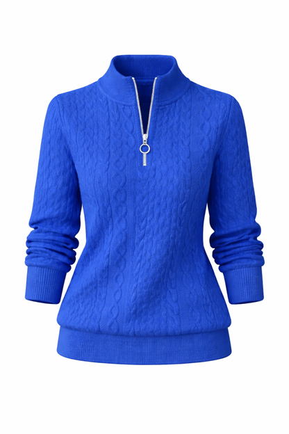 Amelia | Suéter de punto trenzado con cremallera