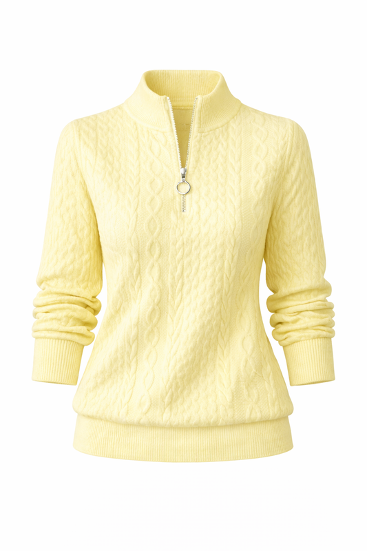 Amelia | Suéter de punto trenzado con cremallera