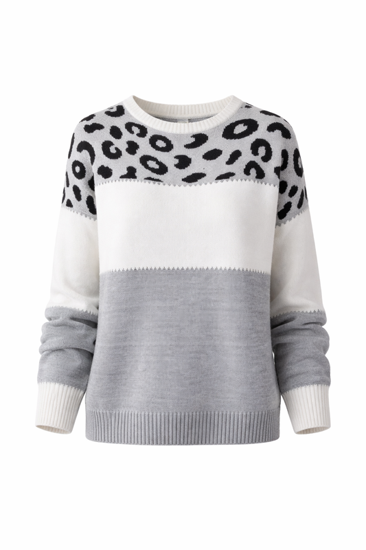 Jersey de Punto con Estampado Leopardo