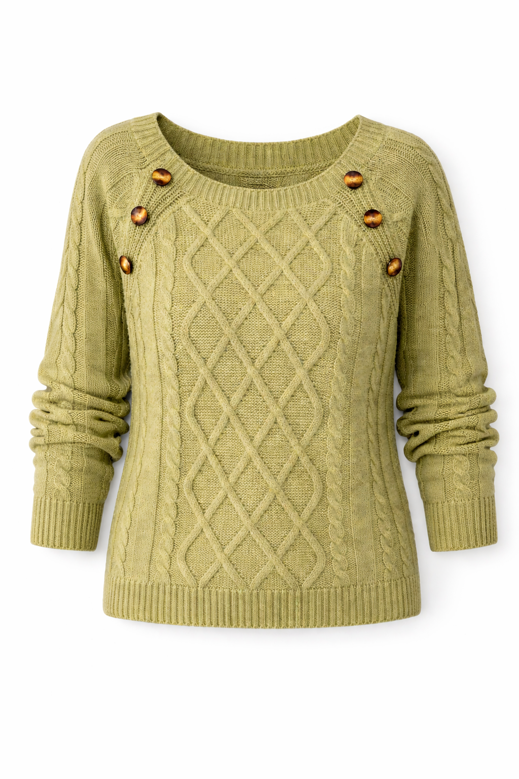 Lara | Suéter de invierno de punto trenzado recto de lujo