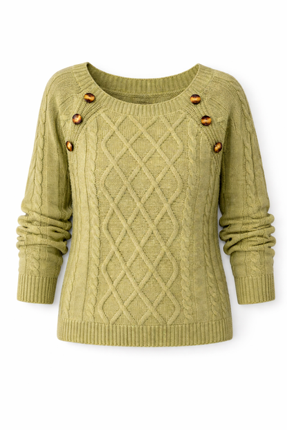 Lara | Suéter de invierno de punto trenzado recto de lujo