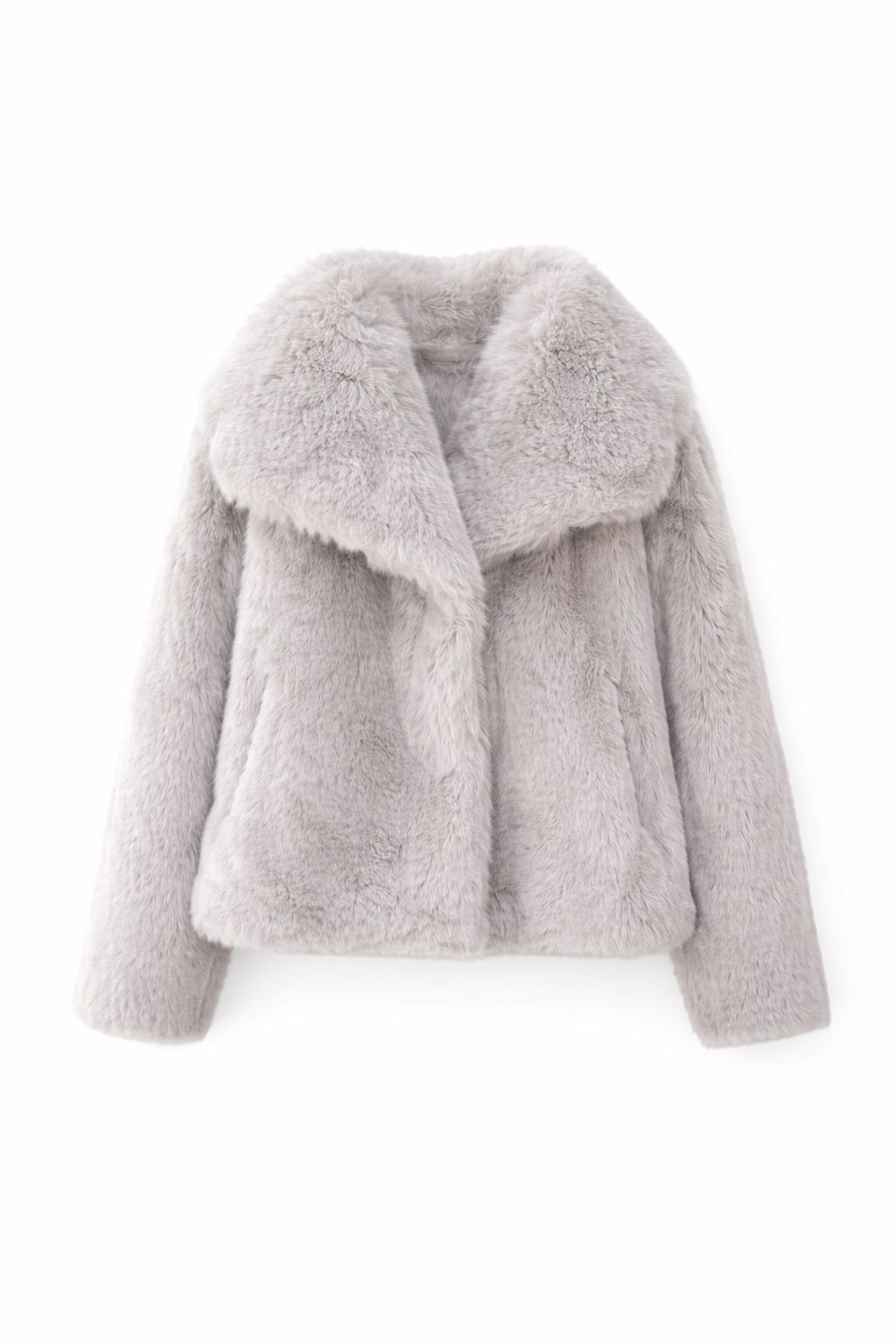 Abrigo de pelo sintético sólido grueso y cálido