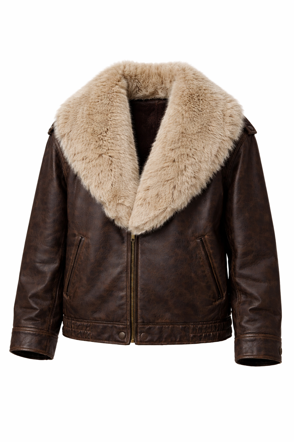 Chaqueta holgada de piel sintética