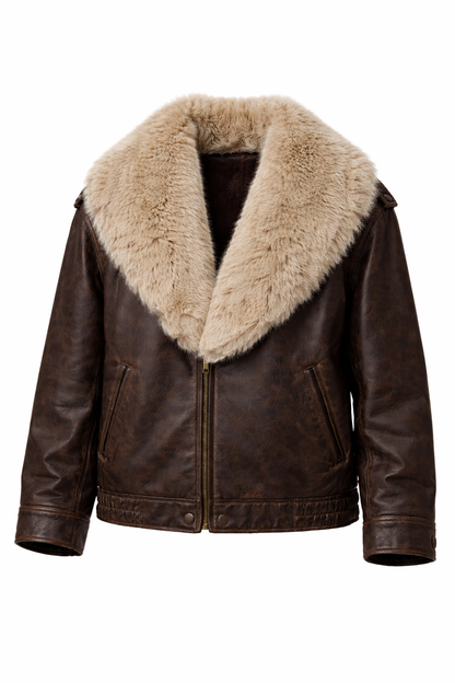 Chaqueta holgada de piel sintética