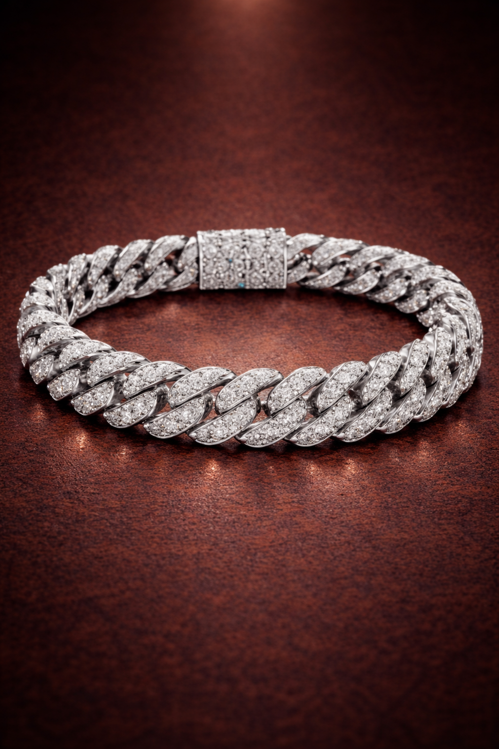 Pulseras de cadena cubana con eslabones helados de 14MM