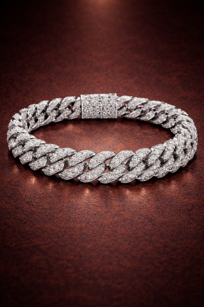 Pulseras de cadena cubana con eslabones helados de 14MM