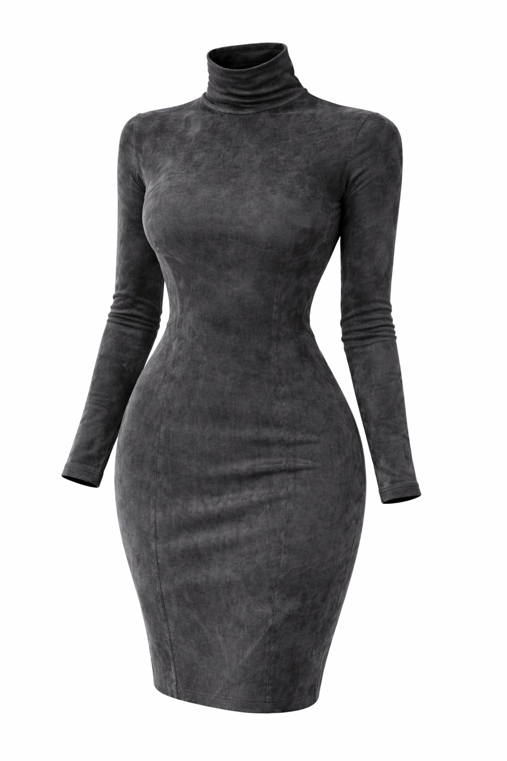 Vestido Largo Ajustado Cuello Alto