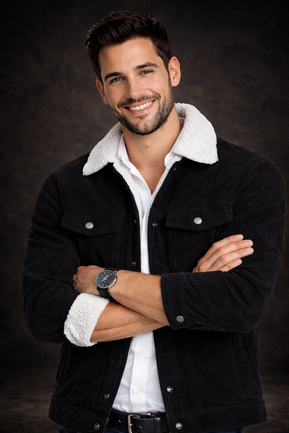 Abrigo grueso de pana cálido