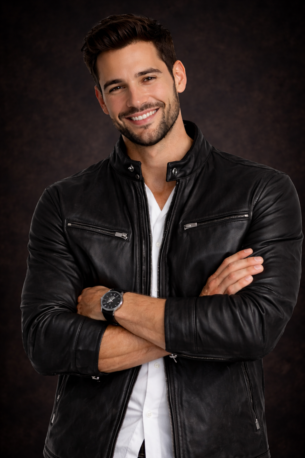 Chaqueta de Cuero Informal