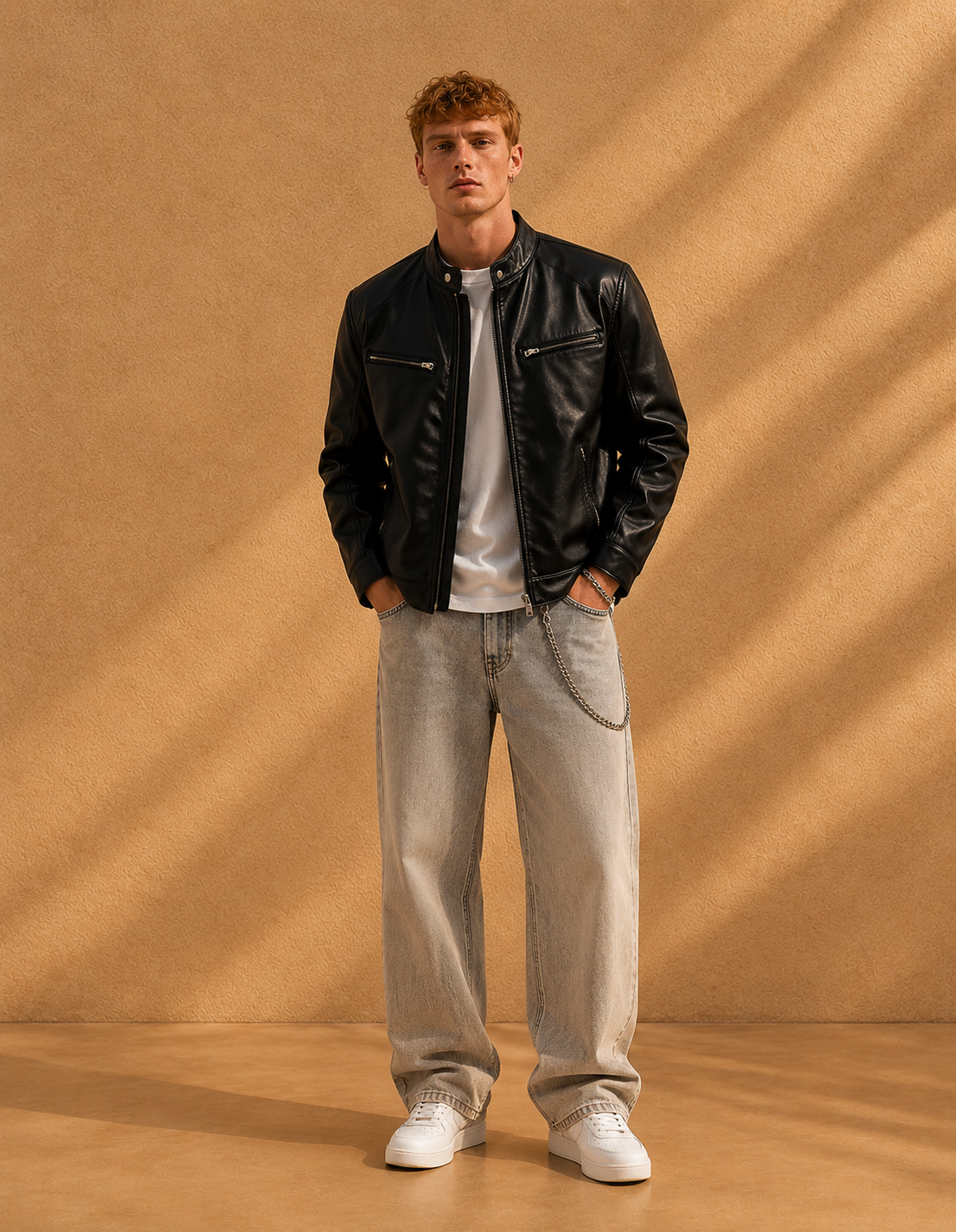 Chaqueta de Cuero Informal