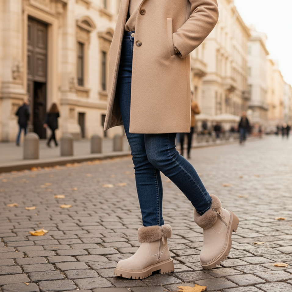 Botín Forrado de Plataforma Cómoda