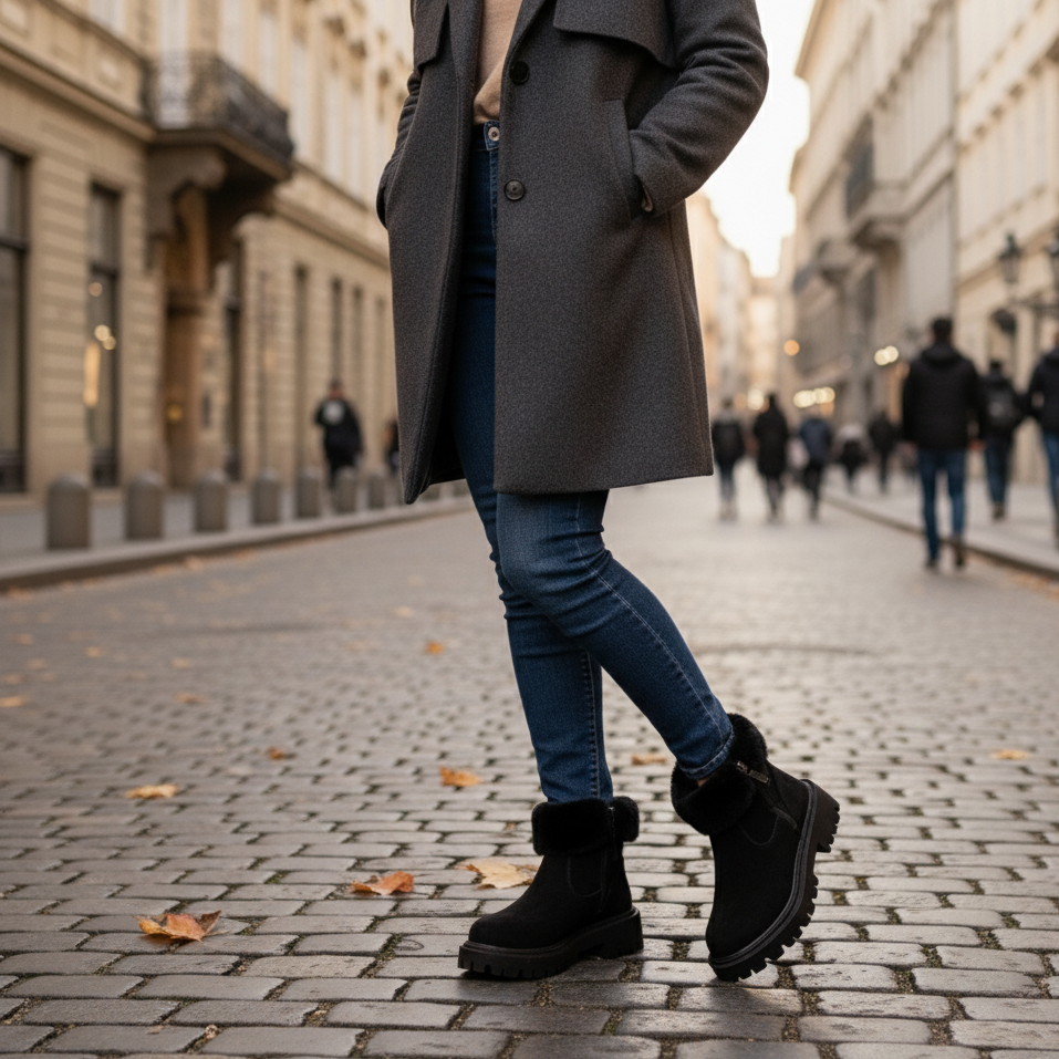 Botín Forrado de Plataforma Cómoda