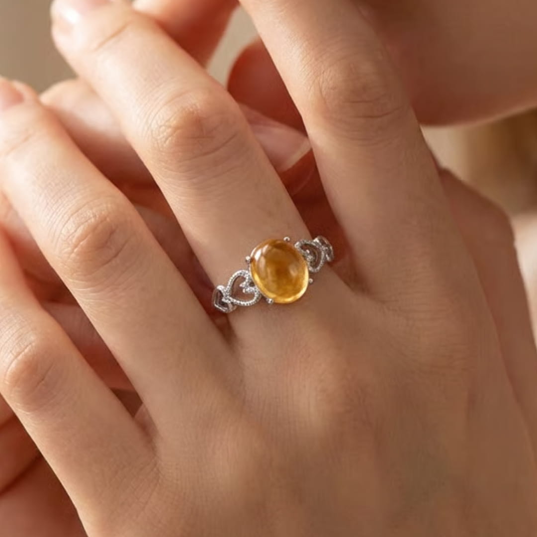 Anillo ajustable con citrino