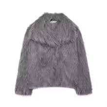 Abrigo de pelo sintético sólido grueso y cálido