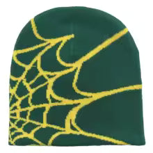 Gorro de punto unisex con estampado de telaraña