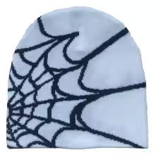 Gorro de punto unisex con estampado de telaraña