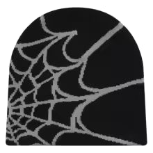 Gorro de punto unisex con estampado de telaraña